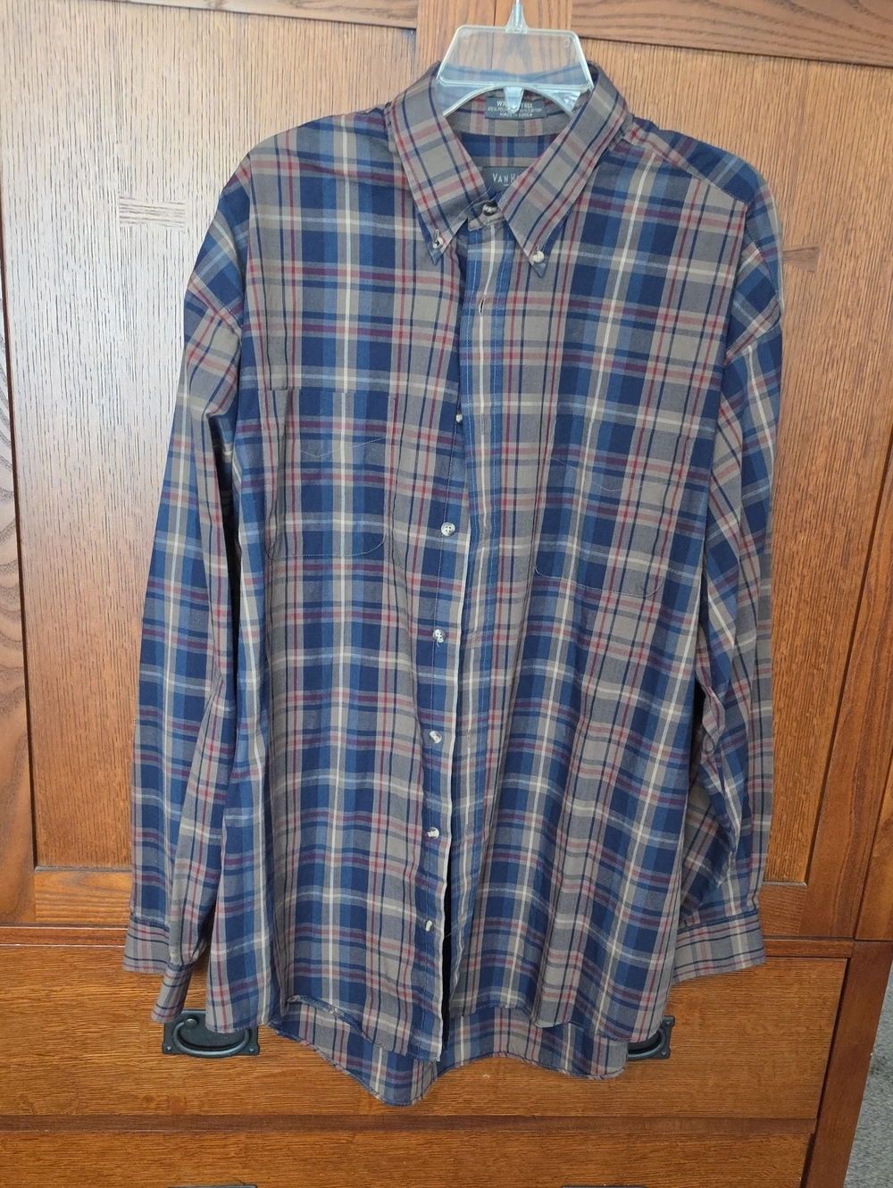 Blue Plaid Button-Up Shirt